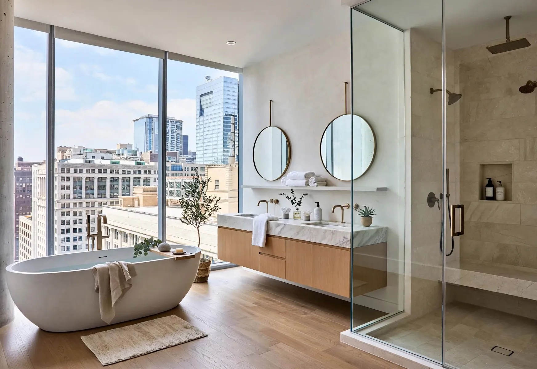 Spa-style bathroom